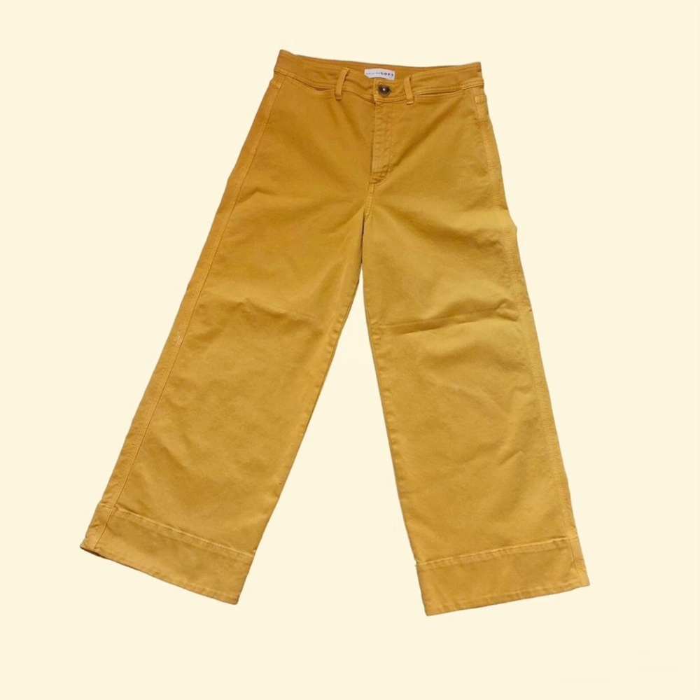 Mustard Yellow Wide Leg Canvas Pants
